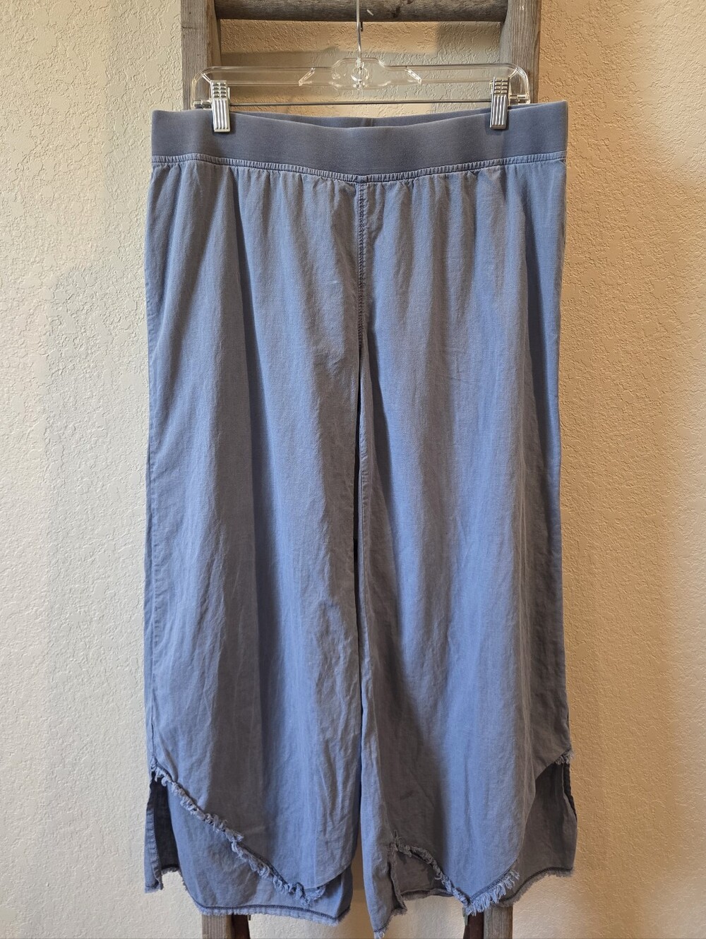 Wearables Women's Casual Wide-Leg Cotton Linen Pants - Size Large
